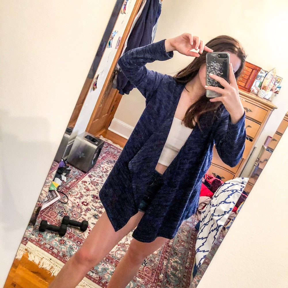 Navy blue large cardigan
